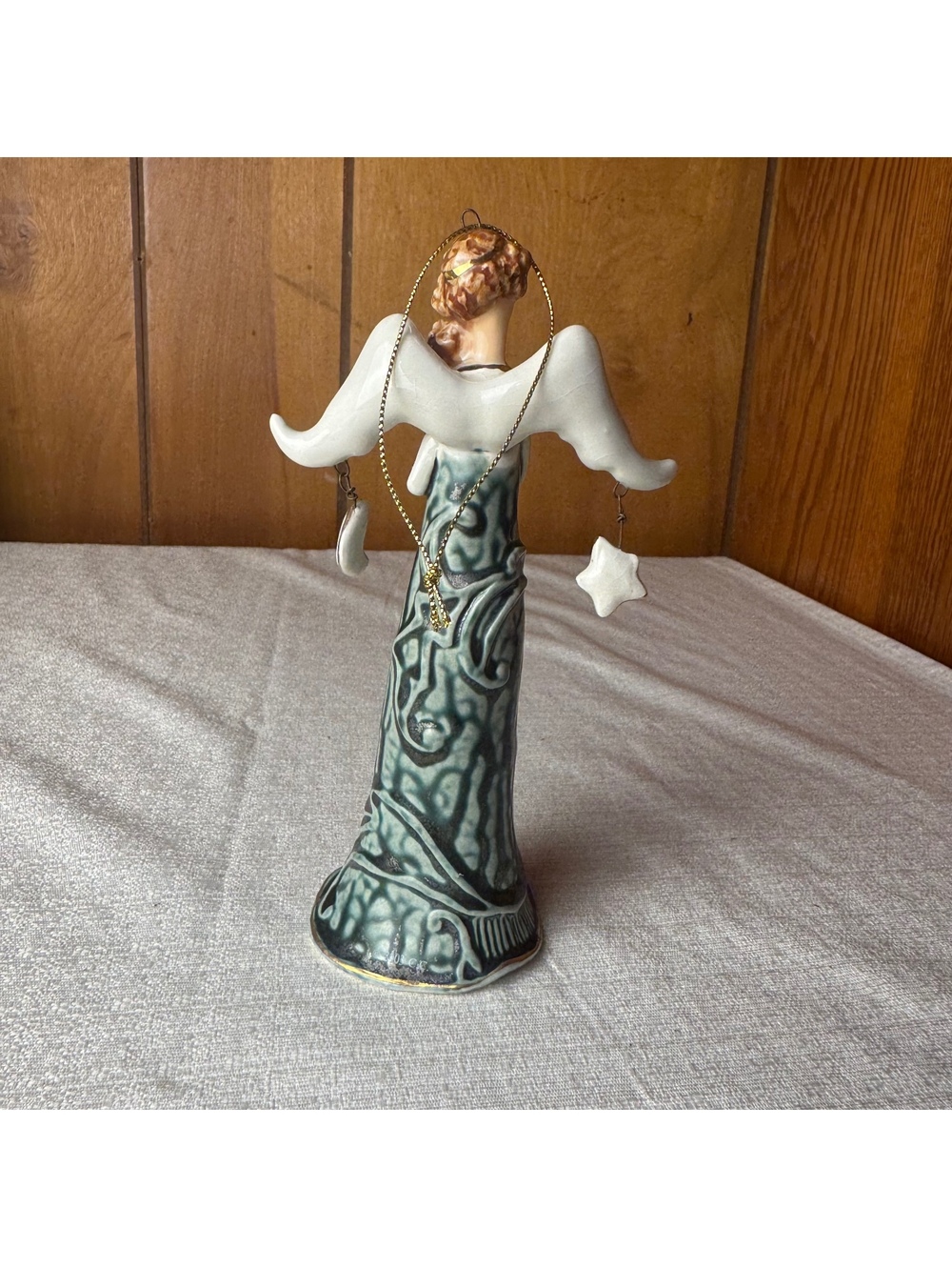 Vintage 6 Inch Angel Bell Ornament Ceramic Christmas Decoration Hanging Decor - Picture 4 of 6